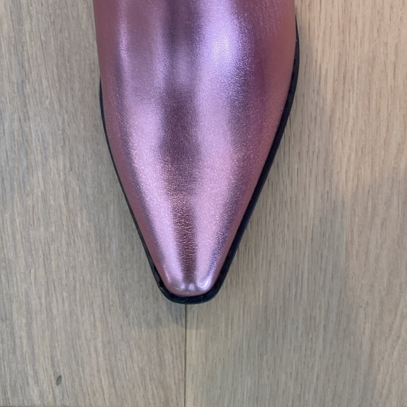 NWOT Women's Pink Metallic Cowboy Mid-Calf Boots - Picture 5 of 13